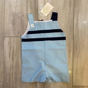 NWT TBBC Baby Blue Gingham Teddy's Jon Jon Nantucket Navy Stripes, boys 6-12M
